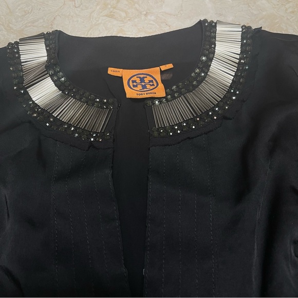 Tory Burch Satin Beaded Neckline Mini Dress/Tunic - Picture 6 of 11